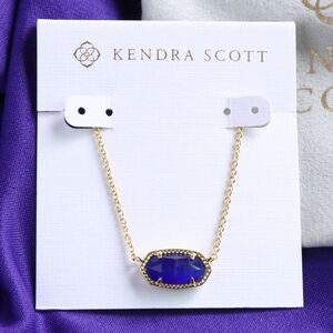 BRAND NEW Kendra Scott Elisa Pendant Necklace Gold Cobalt Cat's Eye
